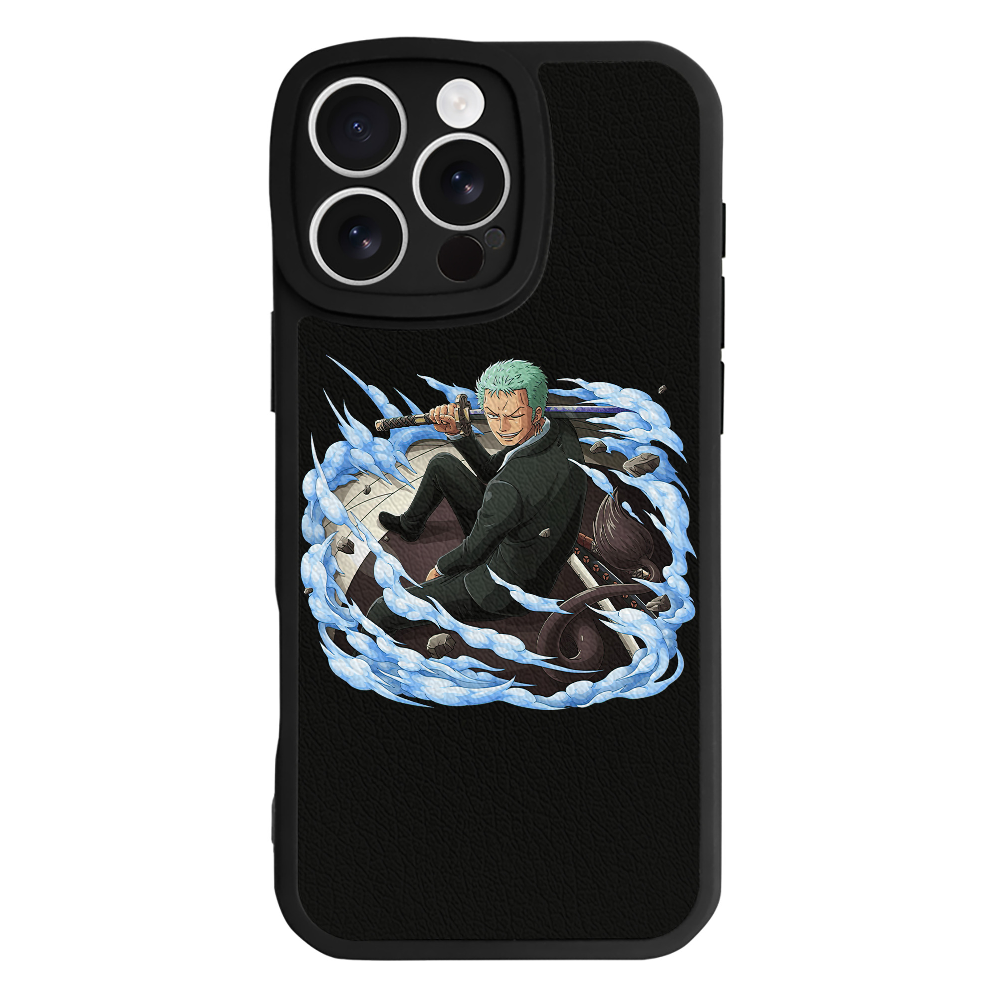 （画像用） ワンピース ロロノア・ゾロ ONE PIECE Roronoa Zoro 【iPhone 16シリーズ対応】シリコンスマホケース（レザー調） 材質：シリコン